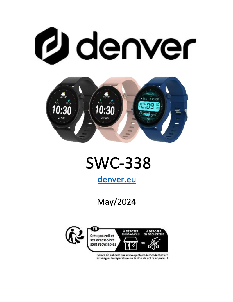 Page 1 de la notice Manuel utilisateur Denver SWC-338