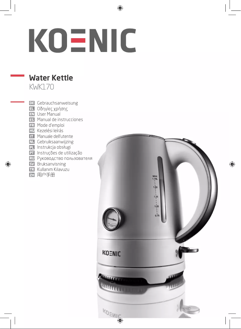 Page 1 de la notice Manuel utilisateur Koenic KWK 170