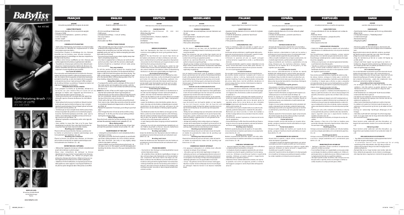 Page 1 de la notice Manuel utilisateur BaByliss AS530E