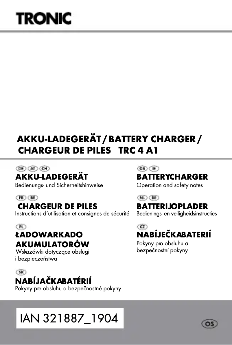 Page 1 de la notice Manuel utilisateur Tronic TRC 4 A1