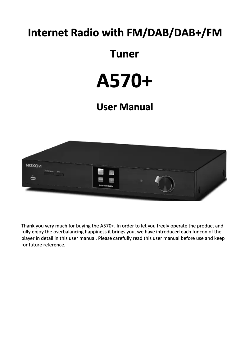 Imagen de la primera página del manual del dispositivo A570+