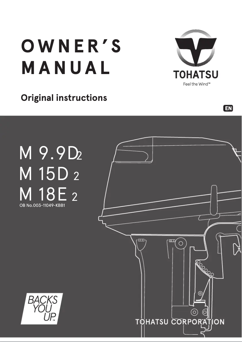 Page 1 de la notice Manuel utilisateur Tohatsu M15D2