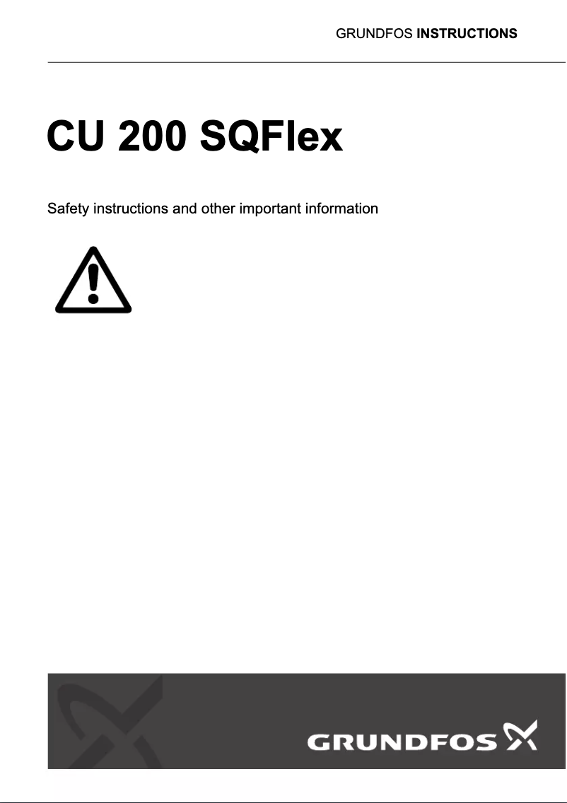 Page n°1 - Guide d'installation Grundfos CU 200