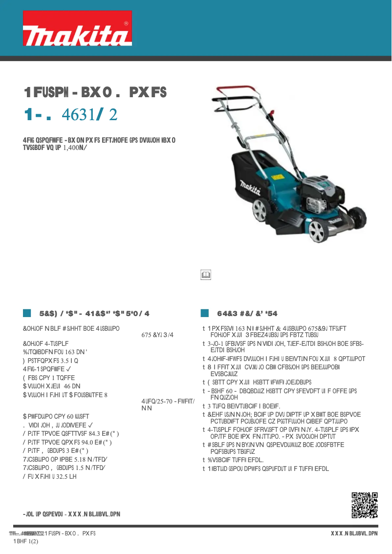 Page n°1 - Fiche technique Makita PLM4631N2