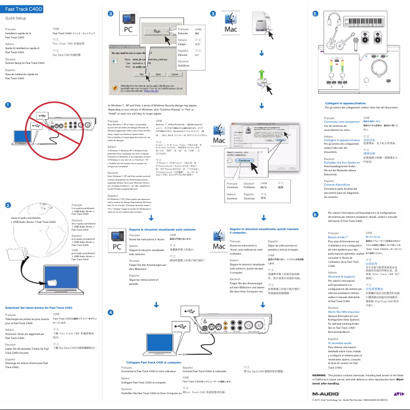 Page n°1 - Manuel utilisateur M-Audio Fast Track C400