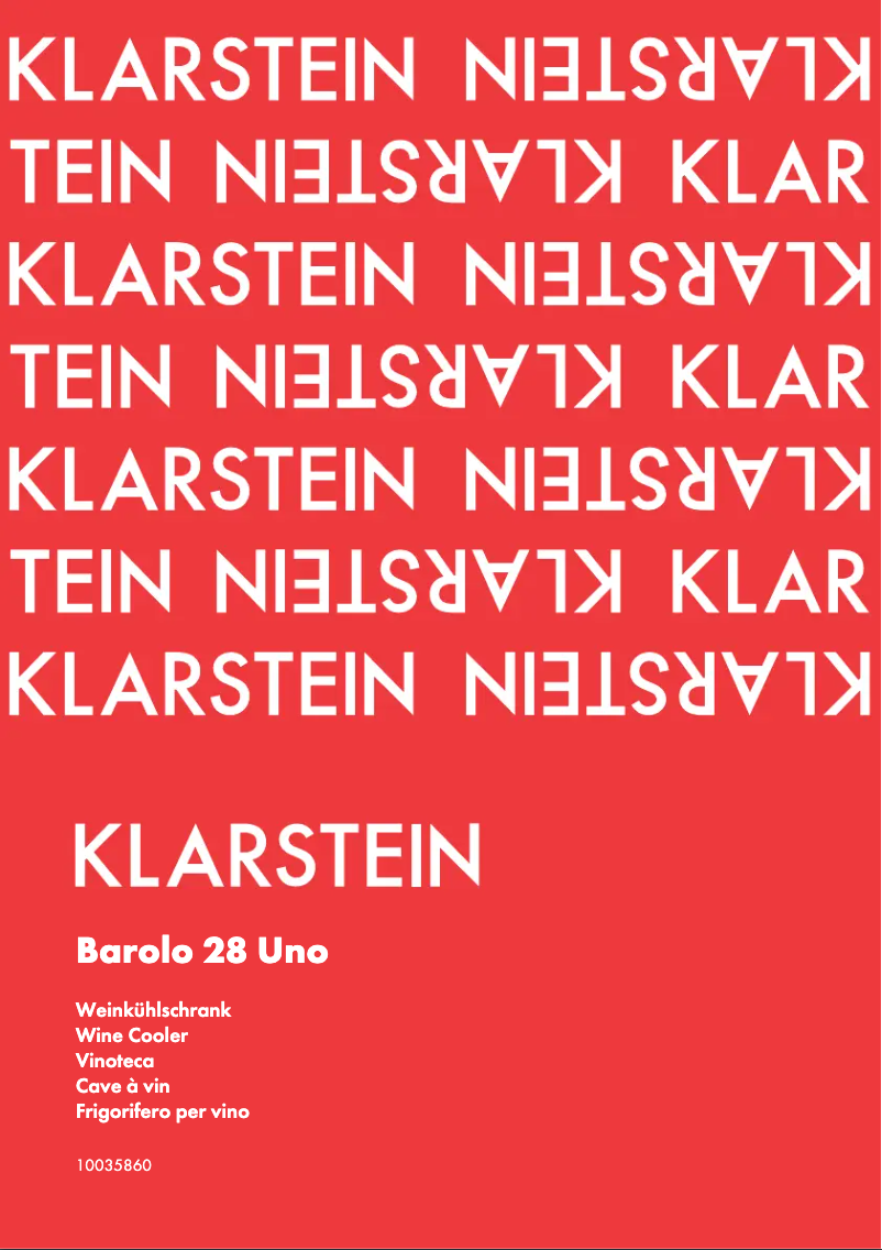 Page n°1 - Manuel utilisateur Klarstein Barolo 28 Uno