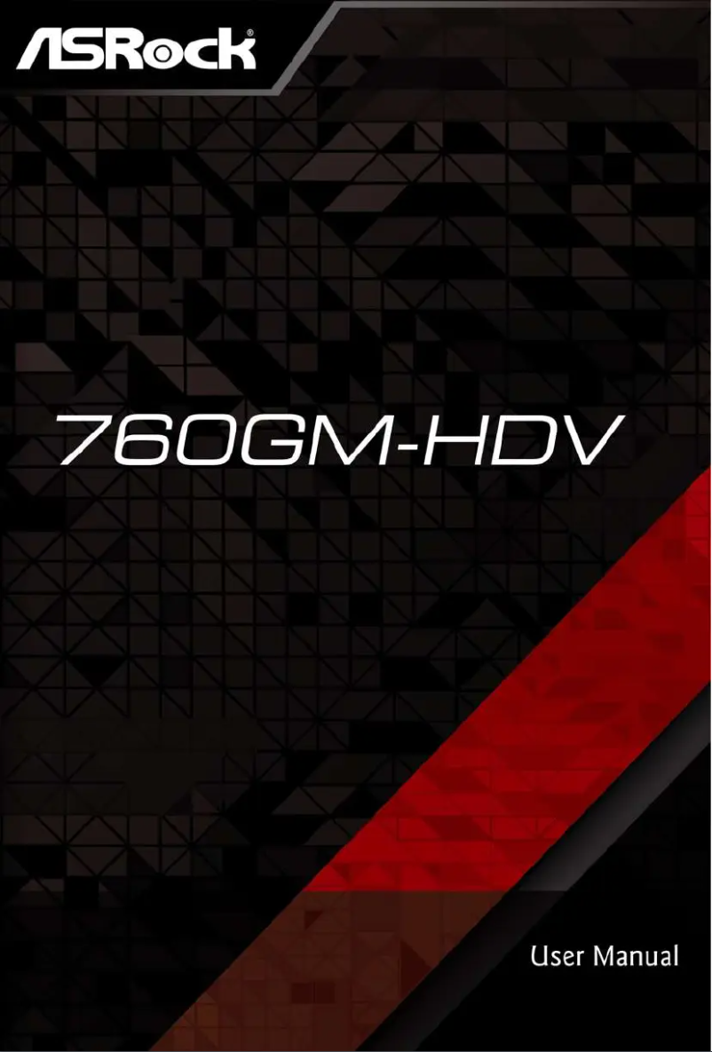 Page 1 de la notice Manuel utilisateur Asrock 760GM-HDV