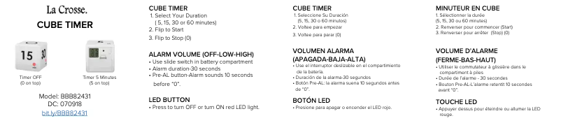Página 1 del manual Manual de usuario La Crosse Technology BBB82431