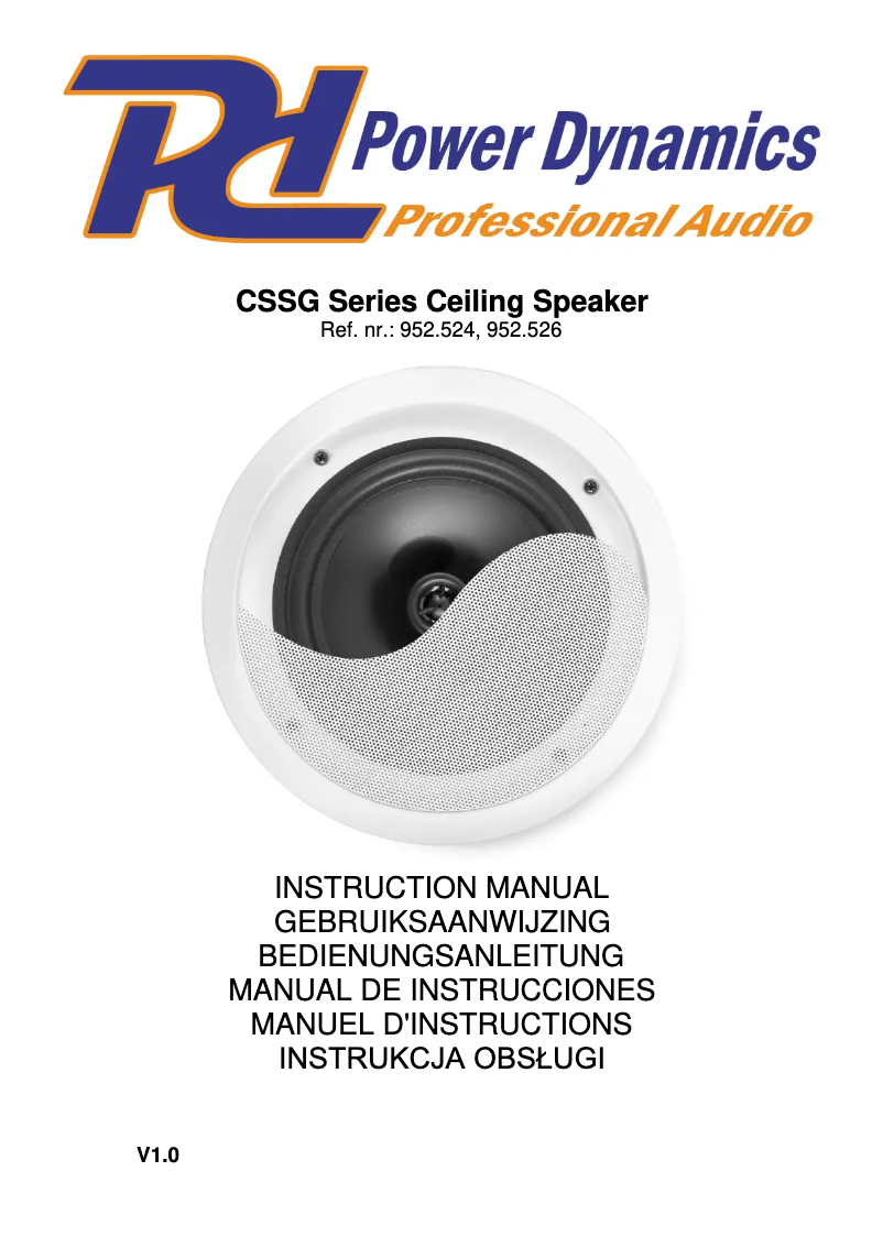 Page n°1 - Manuel utilisateur Power Dynamics CSSG8