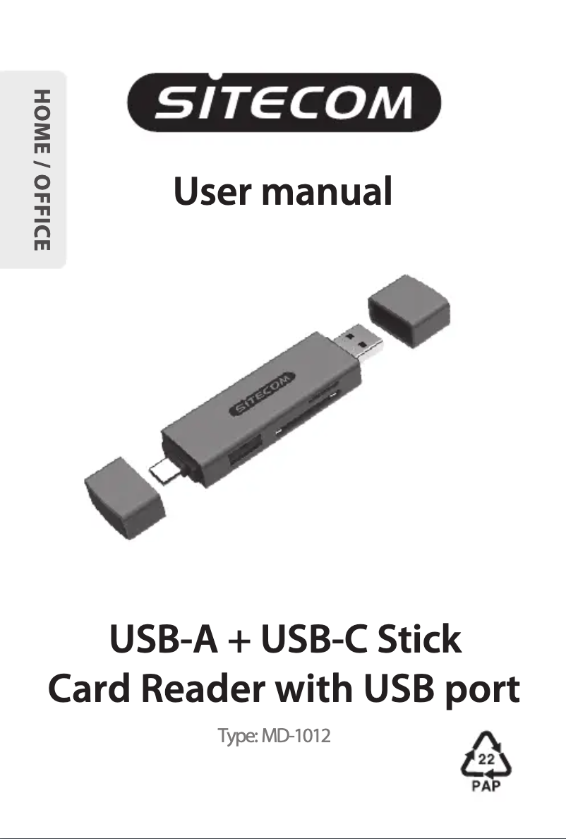 Page 1 de la notice Manuel utilisateur Sitecom MD-1012