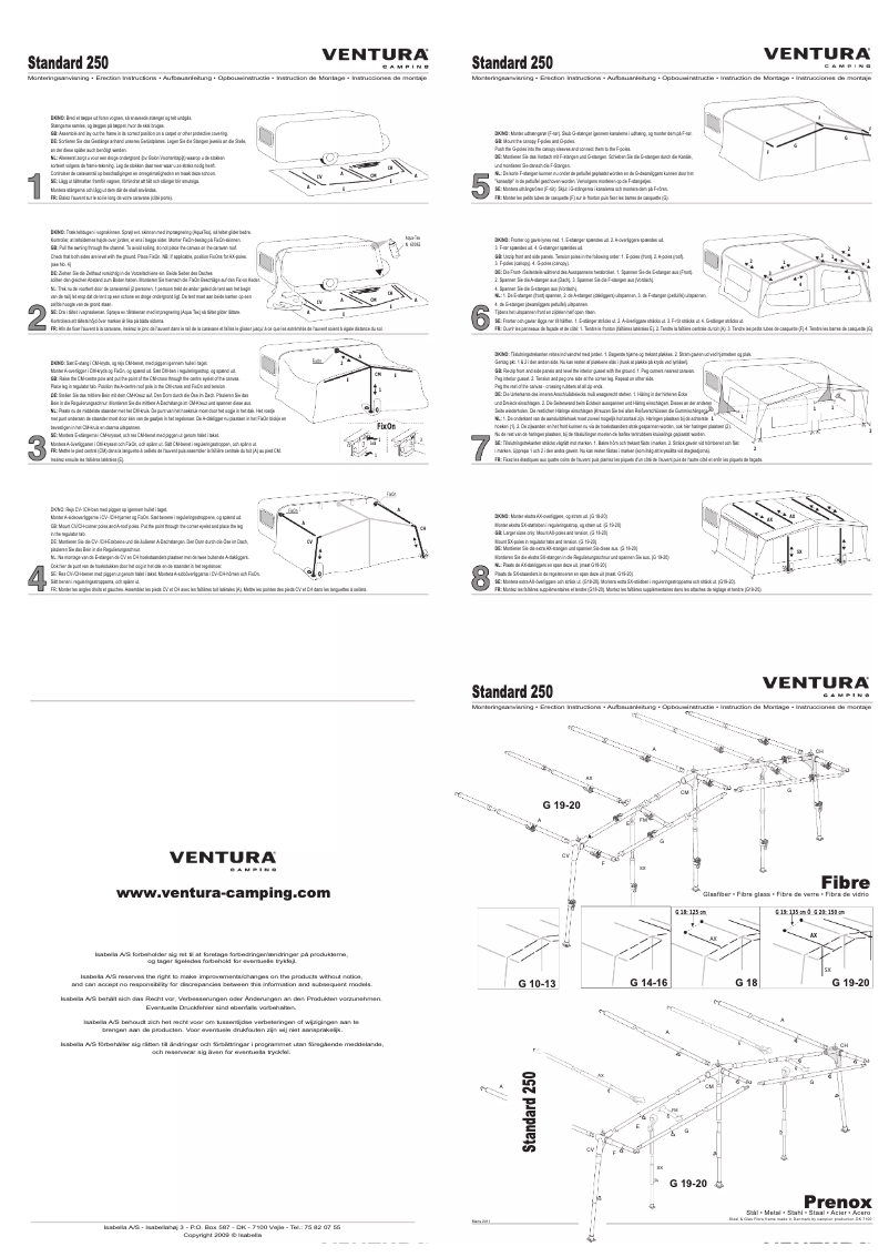 Page 1 de la notice Manuel utilisateur Ventura Standard 250