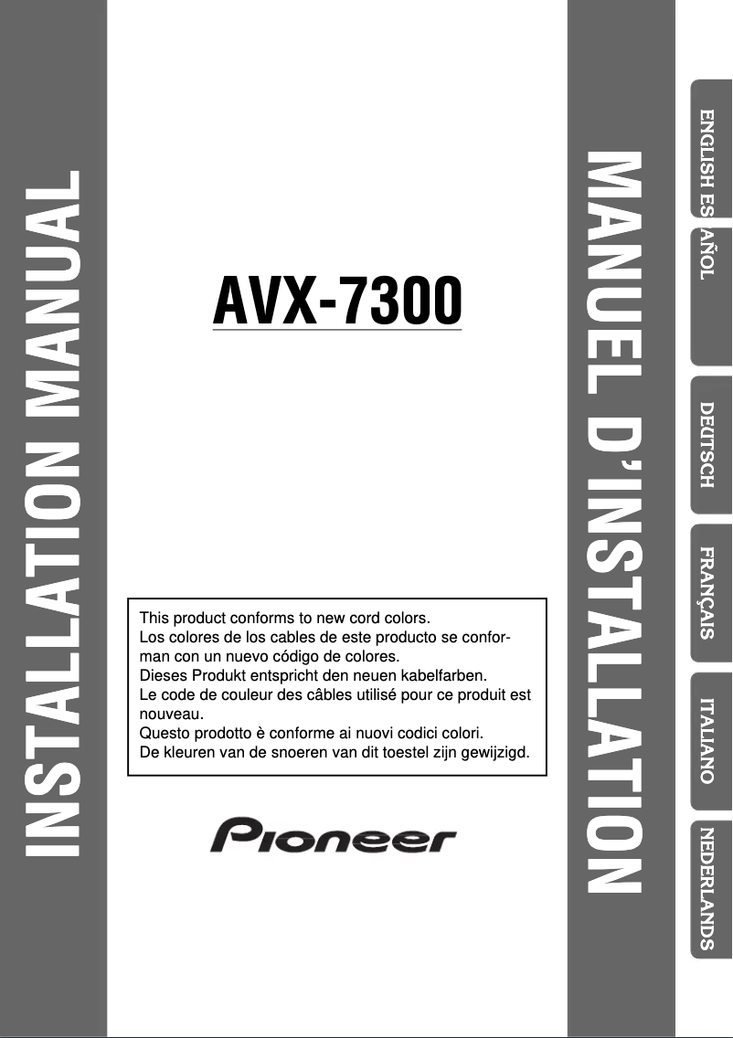 Page 1 de la notice Manuel utilisateur Pioneer AVX-7300