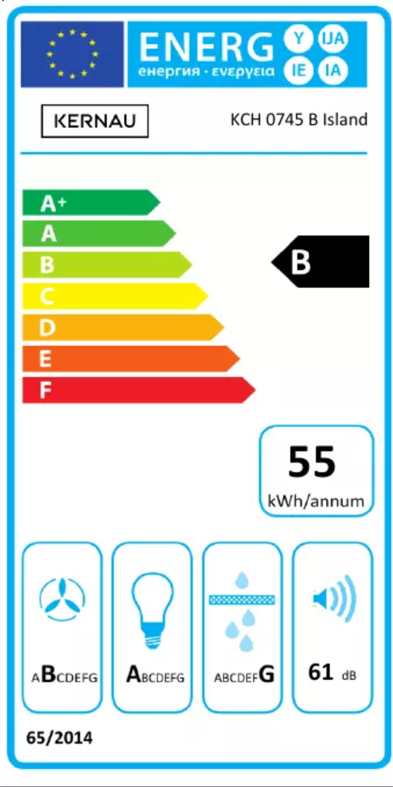 Page n°1 - Label énergétique Kernau KCH 0745 B Island