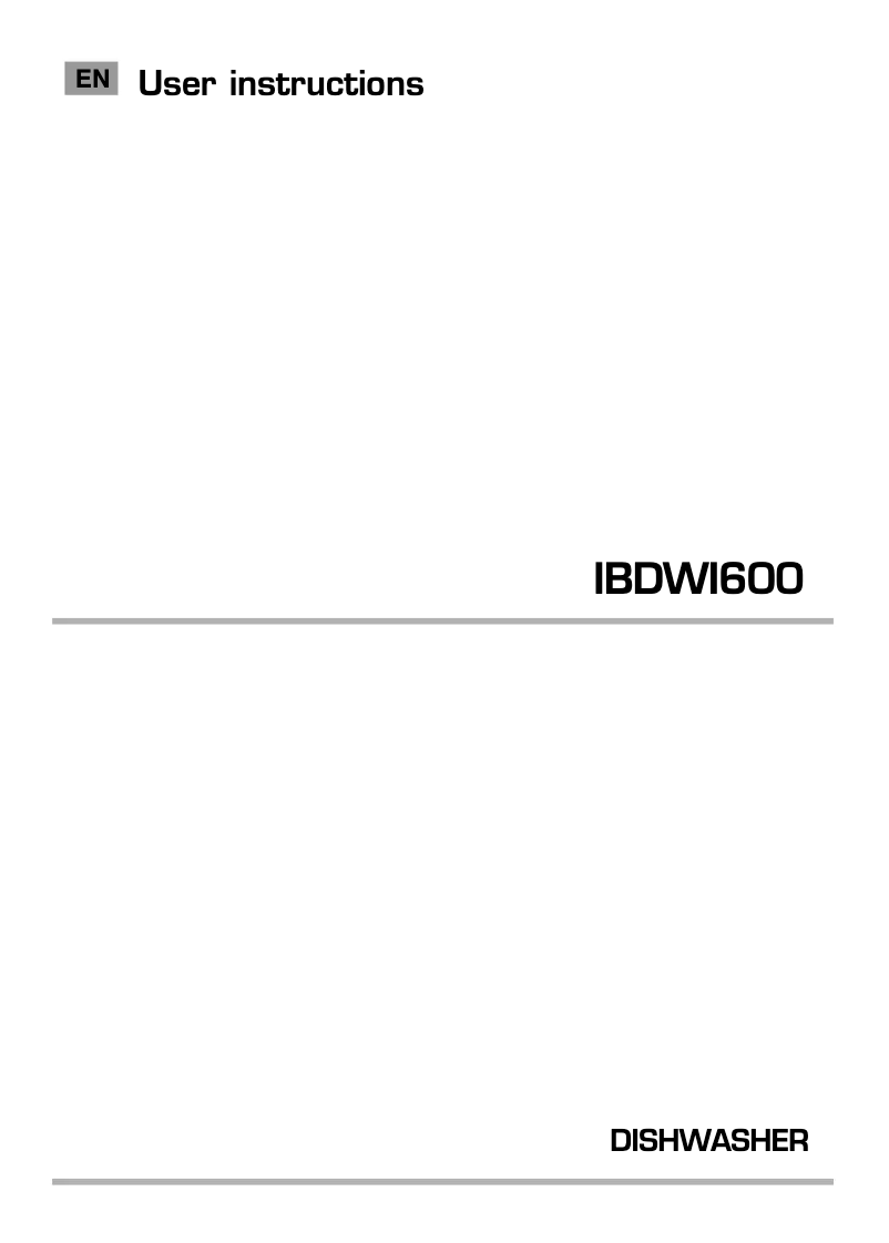 Image de la première page du manuel de l'appareil IBDWI600