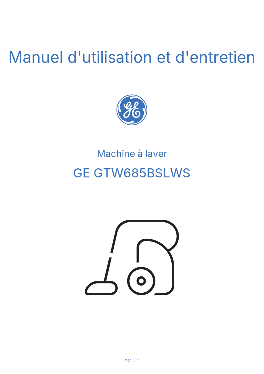Image de la première page du manuel de l'appareil GTW685BSLWS