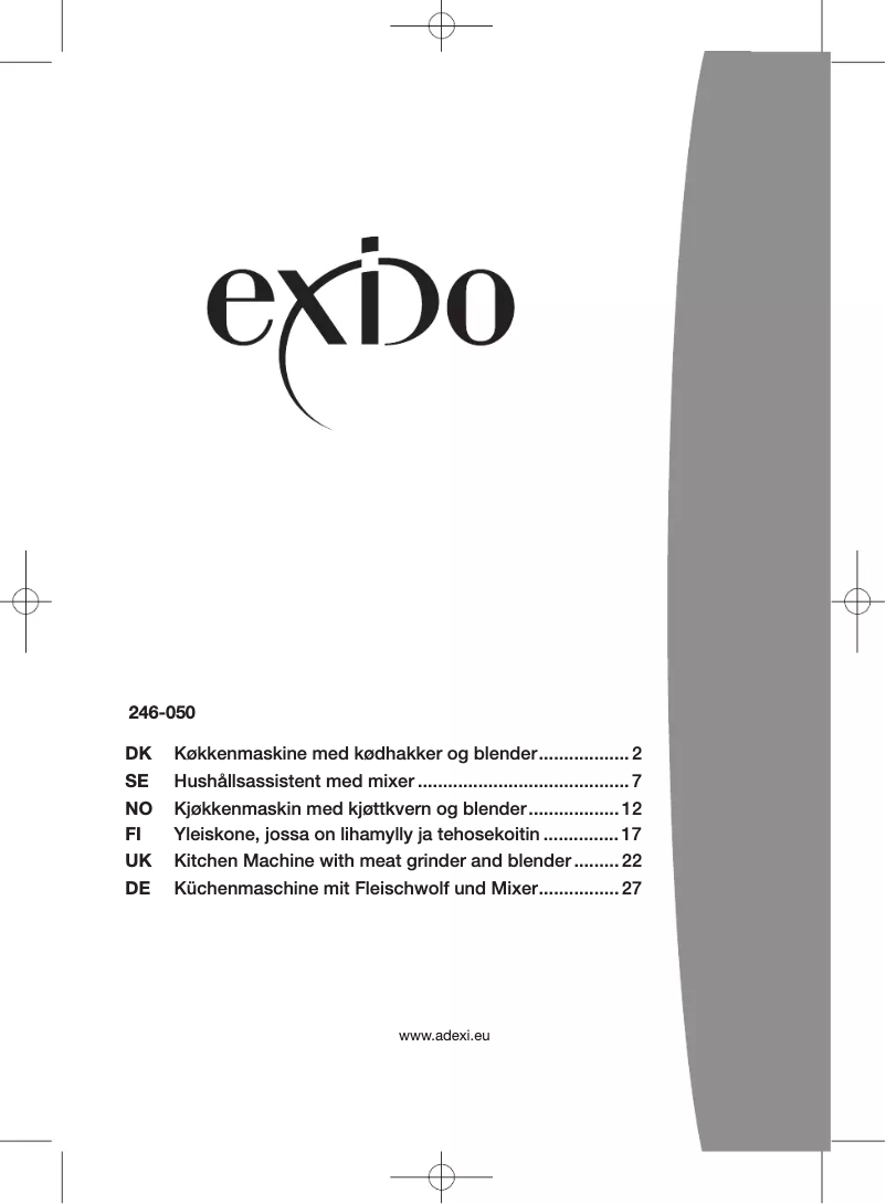 Page 1 de la notice Manuel utilisateur Exido 246-050