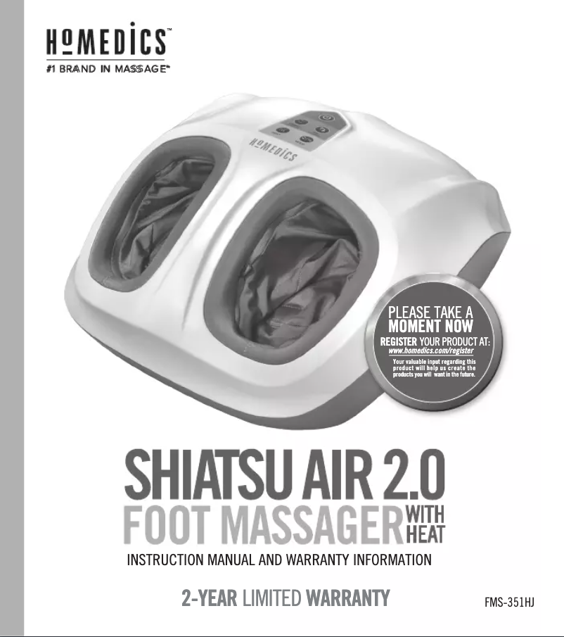Page n°1 - Manuel utilisateur Homedics FMS-351H