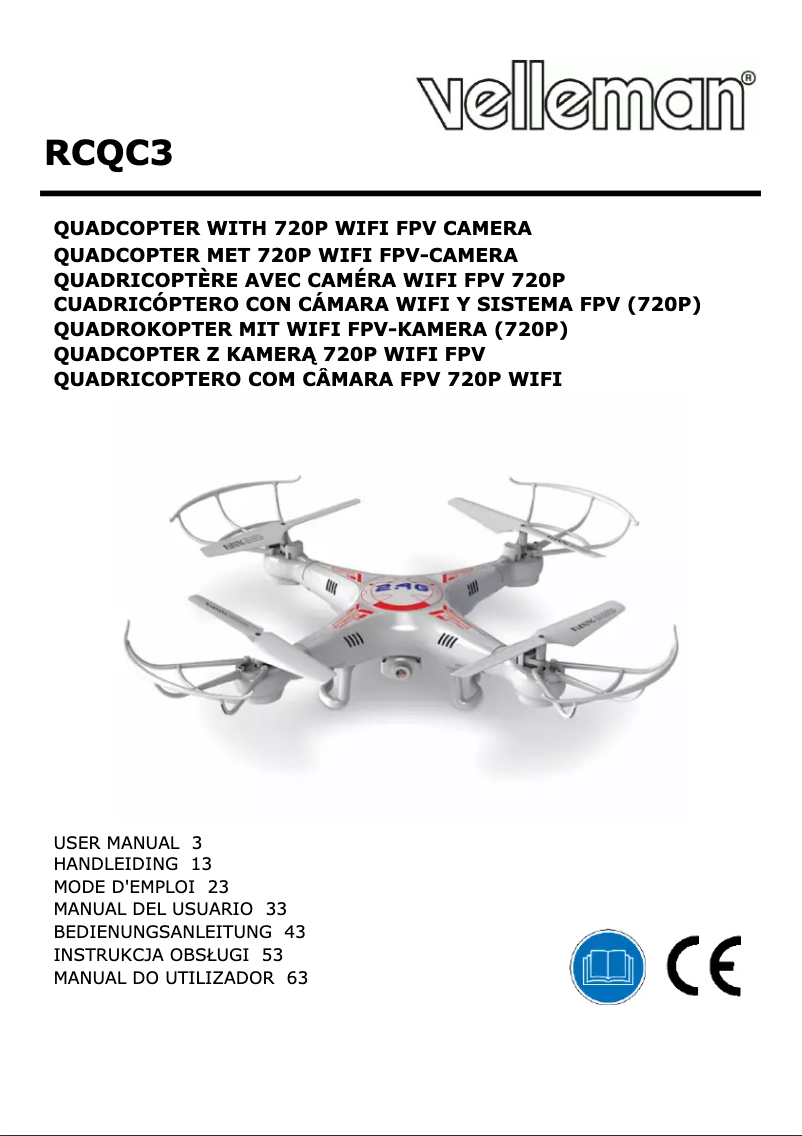 Page 1 de la notice Manuel utilisateur Velleman RCQC3