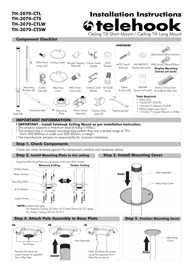Image de la première page du manuel de l'appareil Telehook TH-3070-CTL