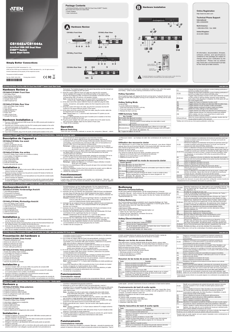 Page 1 de la notice Manuel utilisateur ATen CS1644A