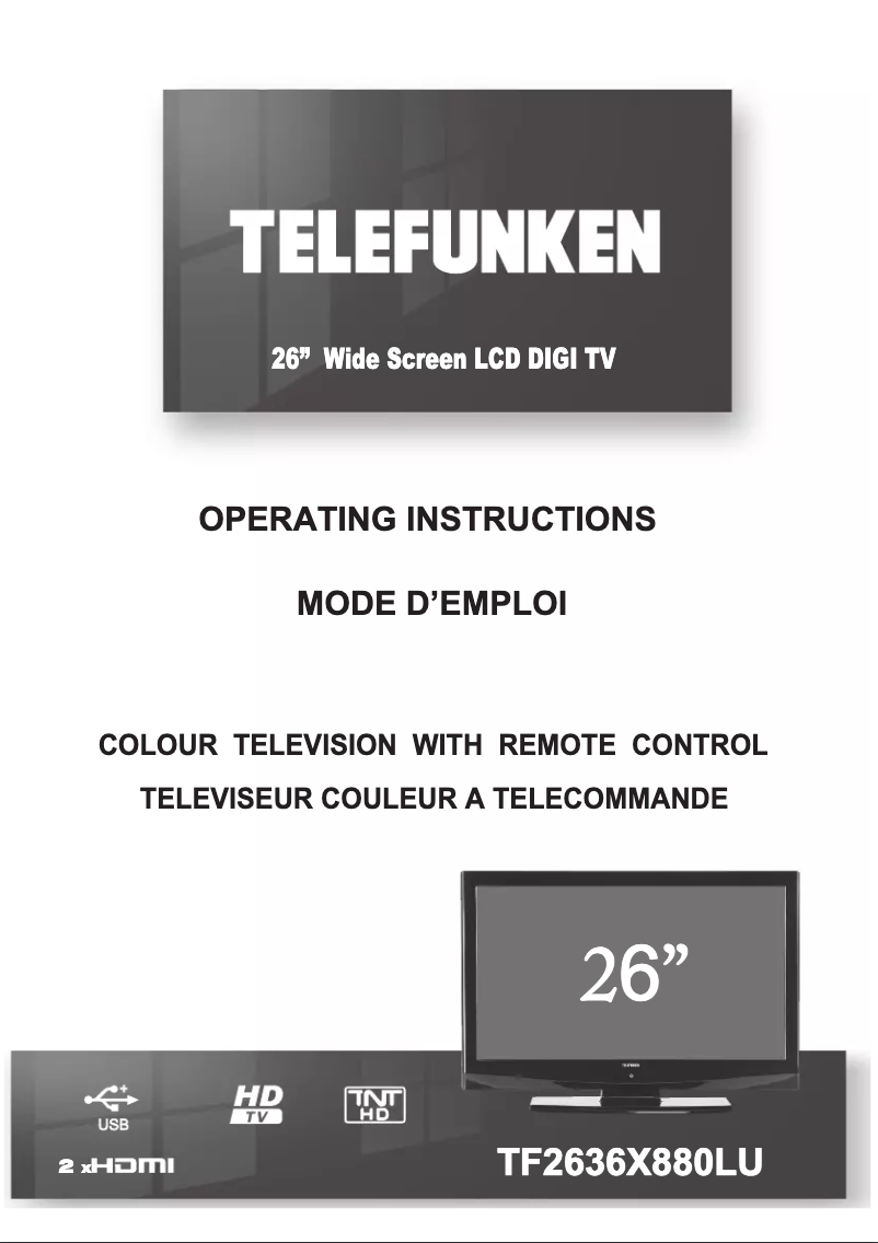 Page 1 de la notice Manuel utilisateur Telefunken TF2636X880LU