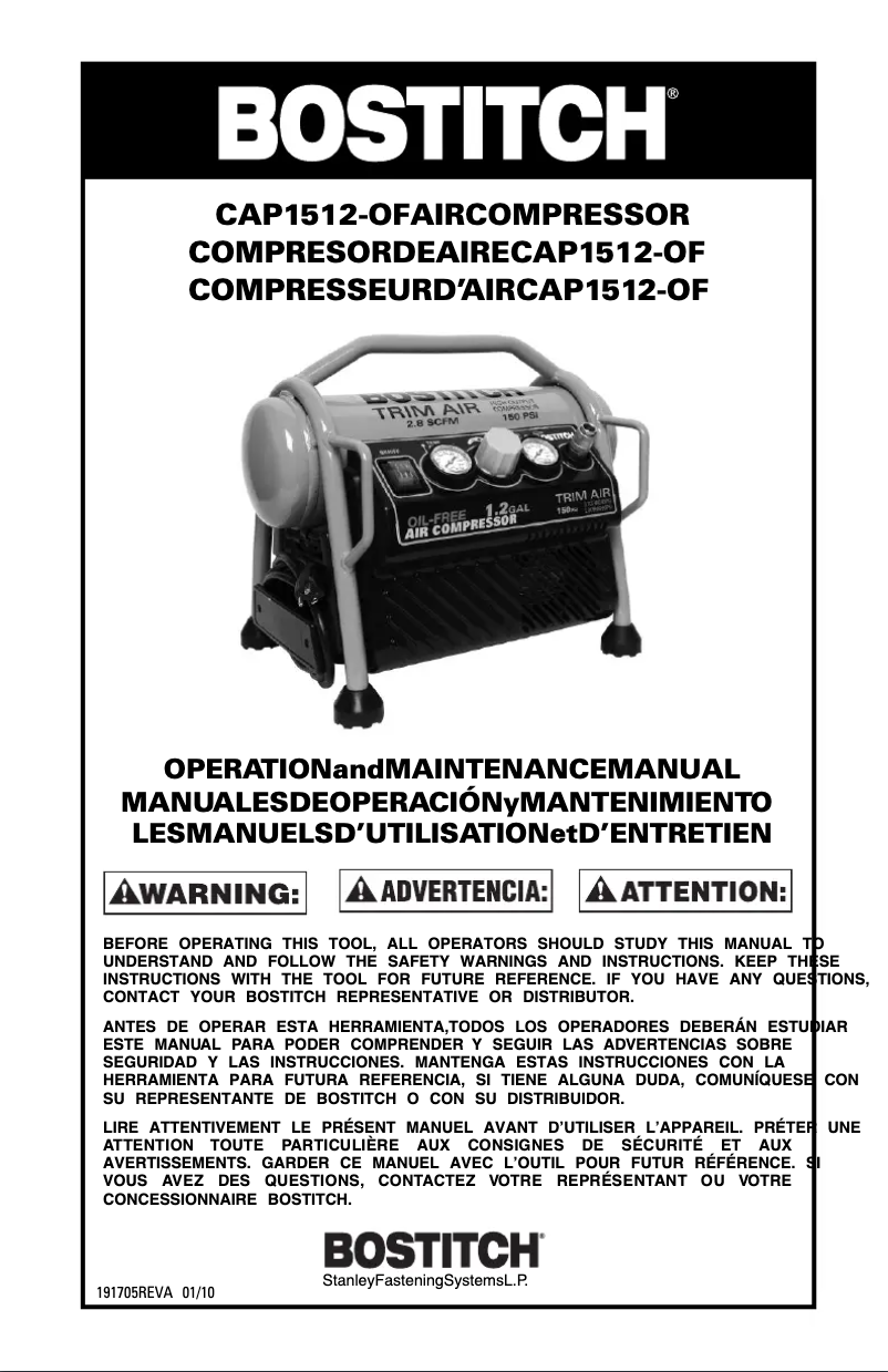 Image de la première page du manuel de l'appareil CAP1512-OF