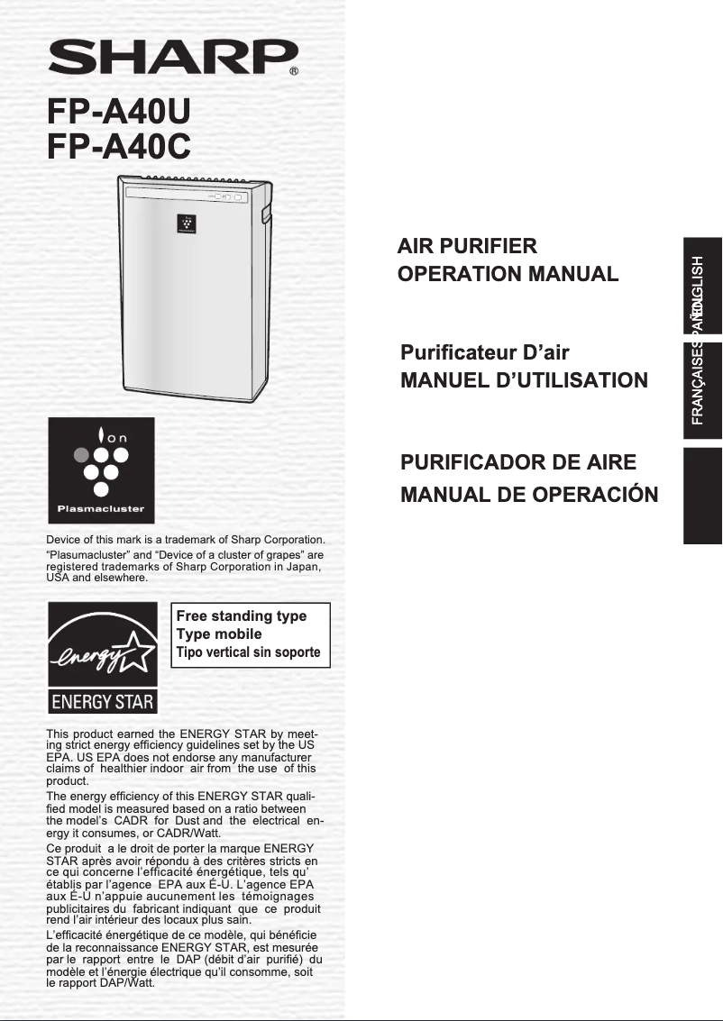 Page 1 de la notice Manuel utilisateur Sharp FP-A40UWRB