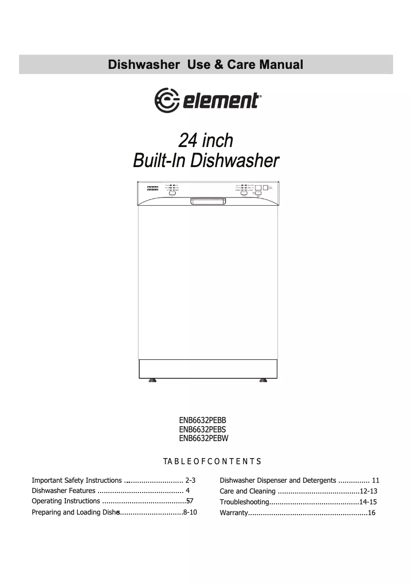 Image de la première page du manuel de l'appareil ENB6632PEBW