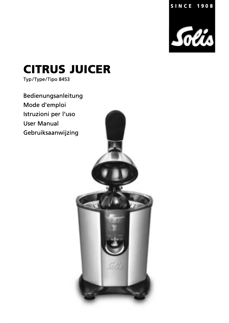 Image de la première page du manuel de l'appareil Citrus Juicer 8453