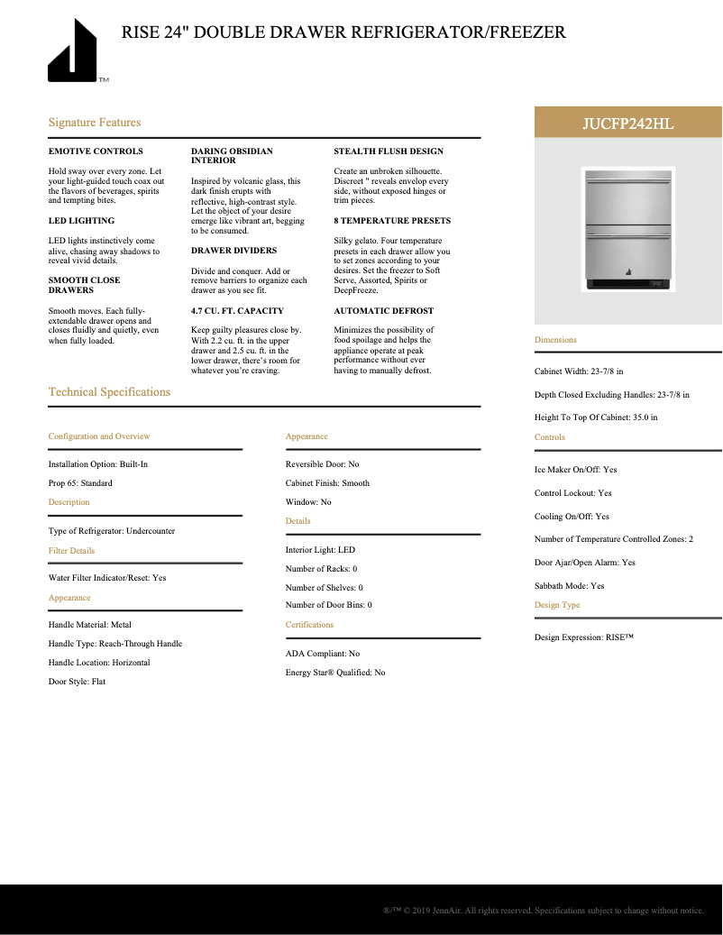 Image de la première page du manuel de l'appareil JUDFP242HX