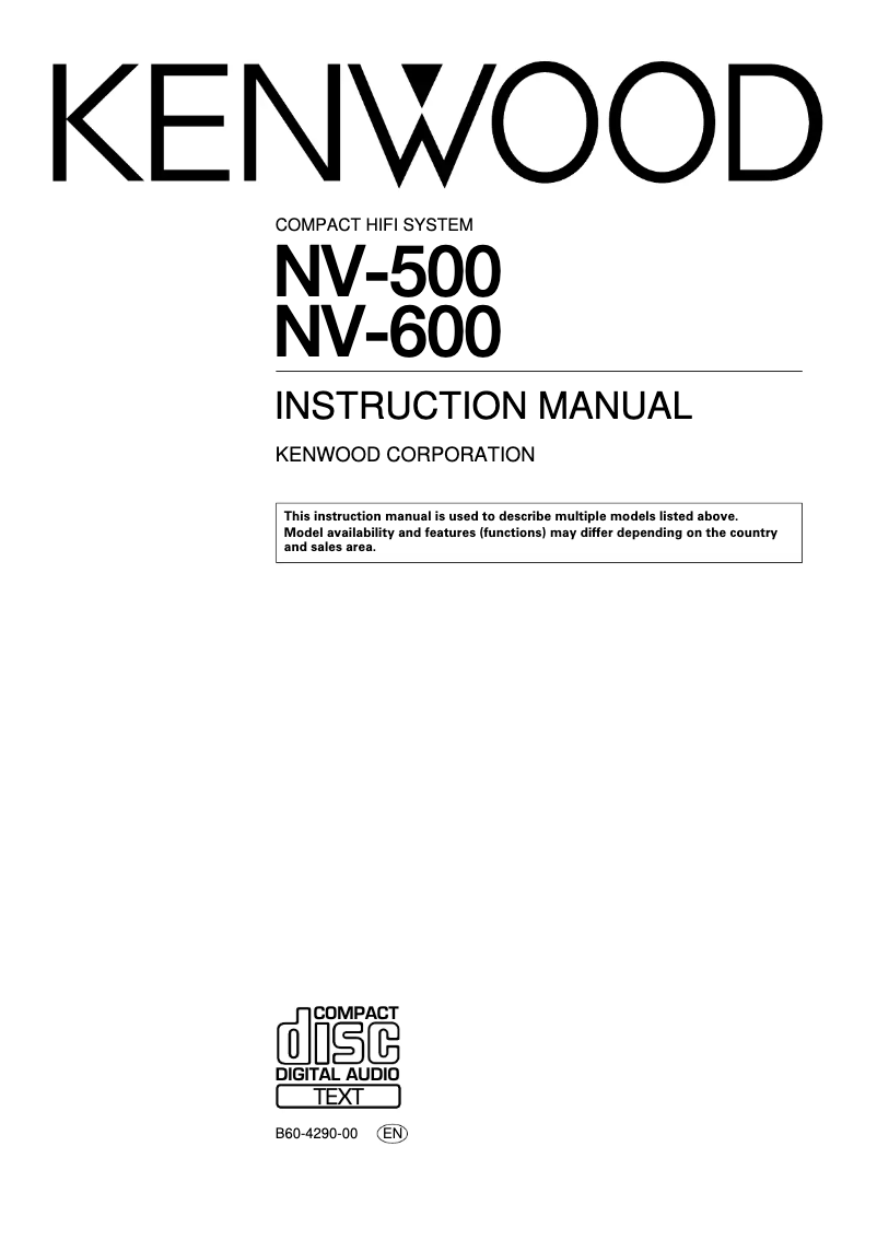 Page 1 de la notice Manuel utilisateur Kenwood NV-500