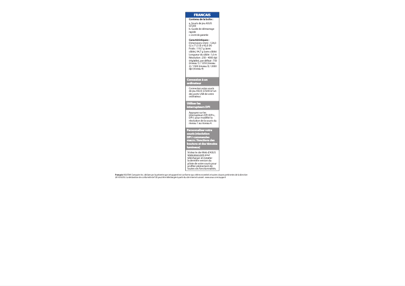 Page 1 de la notice Manuel utilisateur Asus Espada GT200