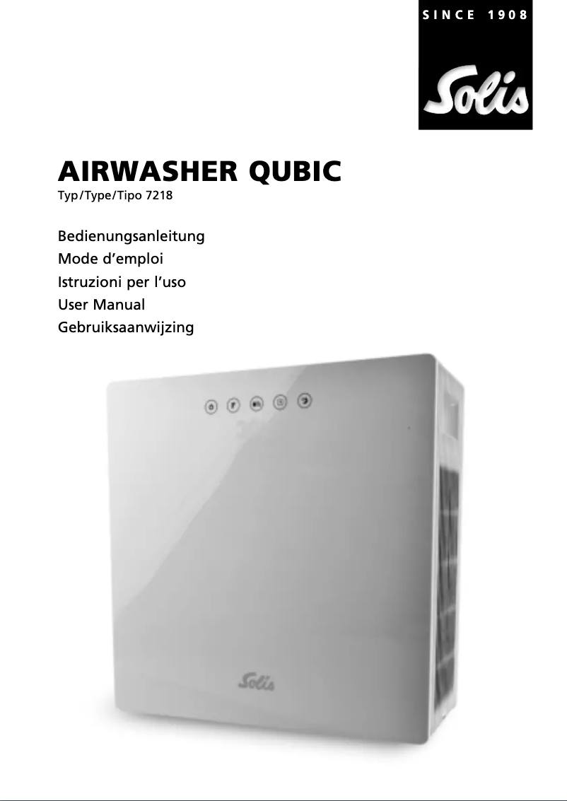 Page n°1 - Manuel utilisateur Solis Airwasher Qubic 7218