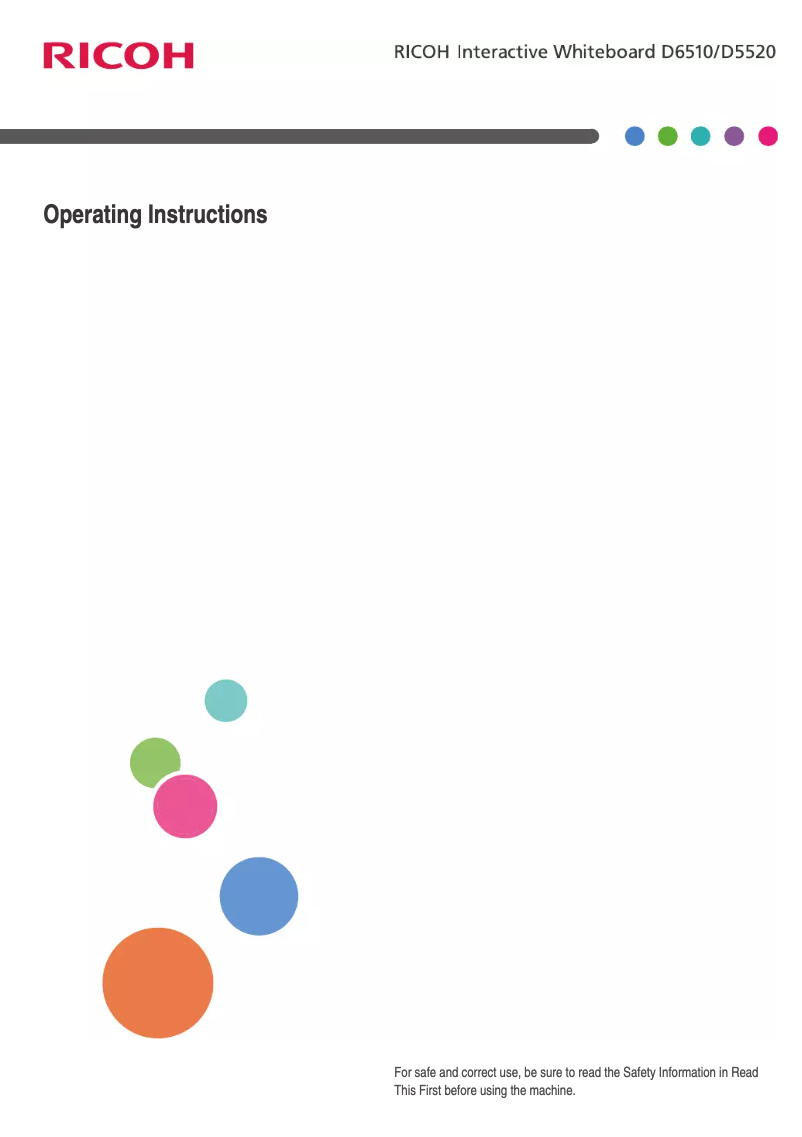 Page n°1 - Manuel utilisateur Ricoh D6510