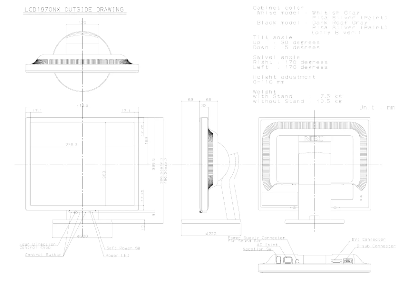 Image de la première page du manuel de l'appareil MultiSync LCD1970NX