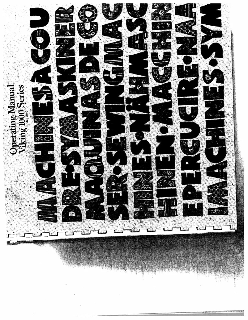 Page 1 de la notice Manuel utilisateur Husqvarna Viking 1000