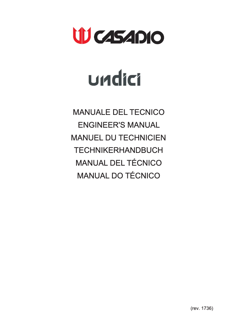 Page 1 de la notice Manuel utilisateur Casadio Compact Undici