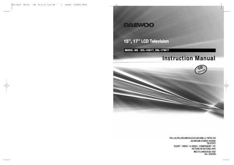 Image de la première page du manuel de l'appareil DSL-17W1T