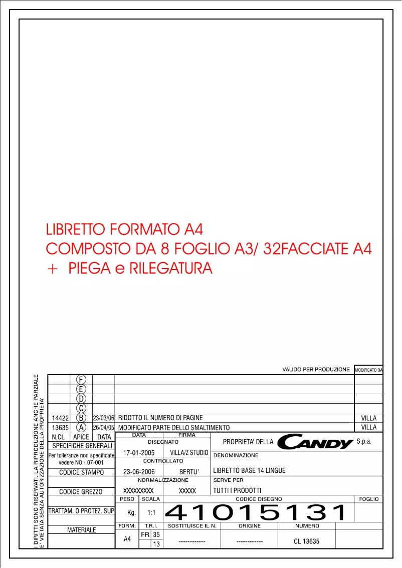Page 1 de la notice Manuel utilisateur Candy FRCFNF4589