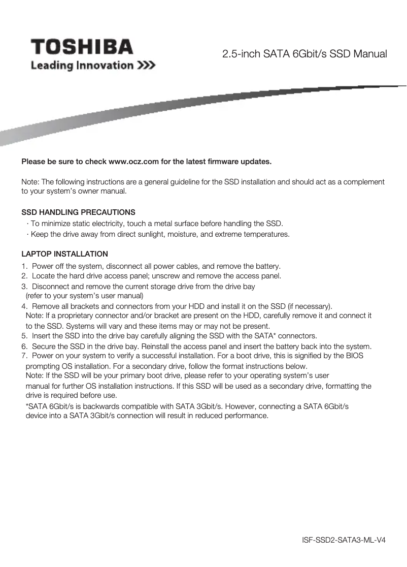 Image de la première page du manuel de l'appareil TL100