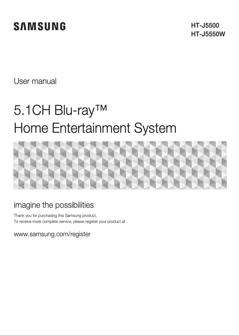 Page 1 de la notice Manuel utilisateur Samsung HT-J5550W