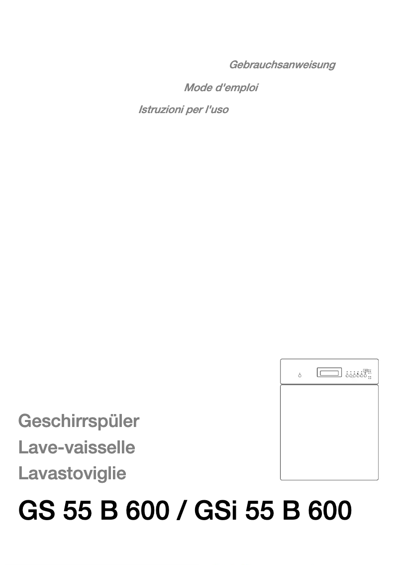 Image de la première page du manuel de l'appareil GSI 55 B 600