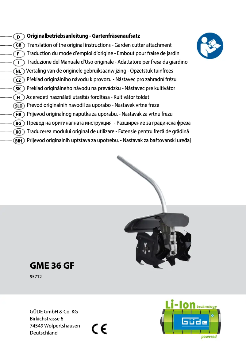 Image de la première page du manuel de l'appareil GME 36 GF