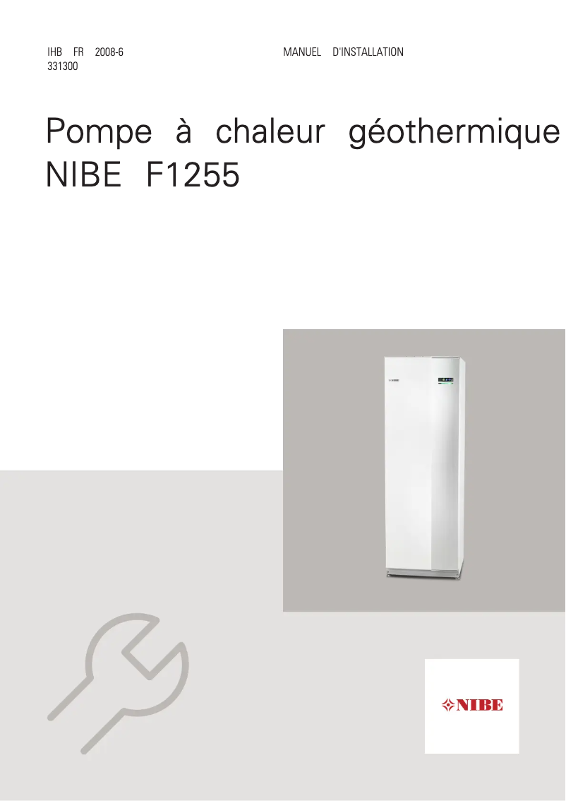 Página 1 del manual Guía de instalación Nibe F1255