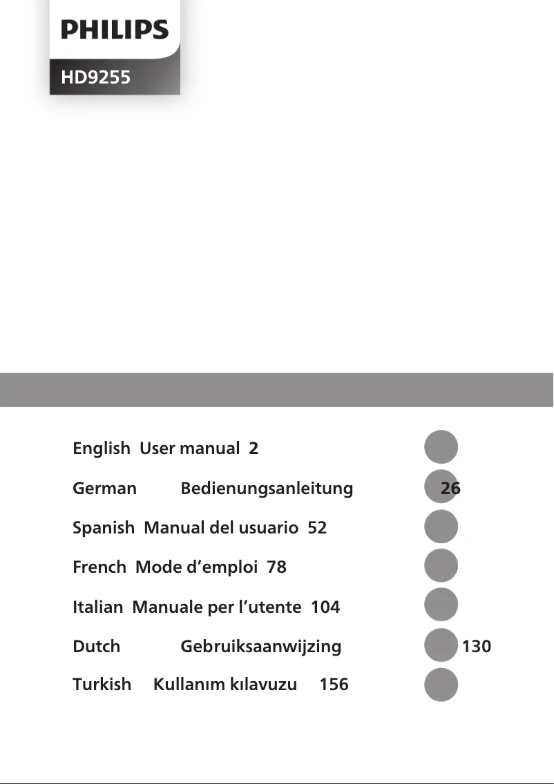 Image de la première page du manuel de l'appareil Airfryer HD9255