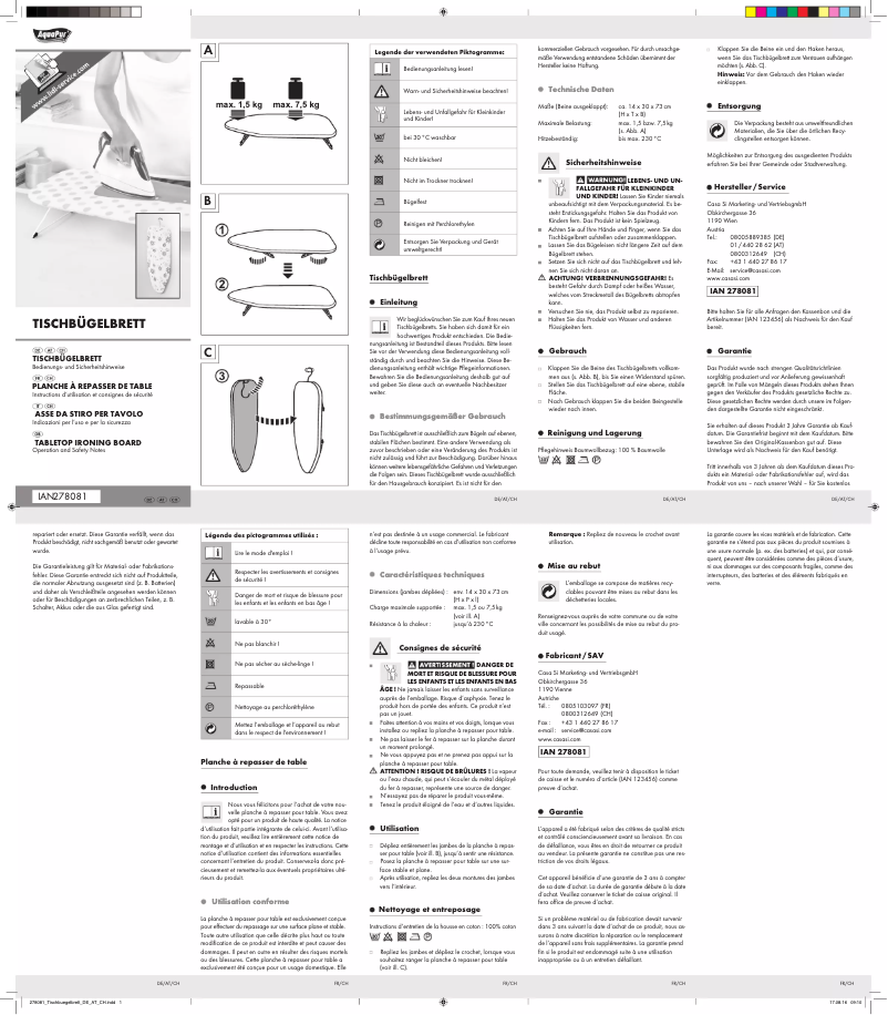 Page n°1 - Manuel utilisateur AquaPur IAN 278081