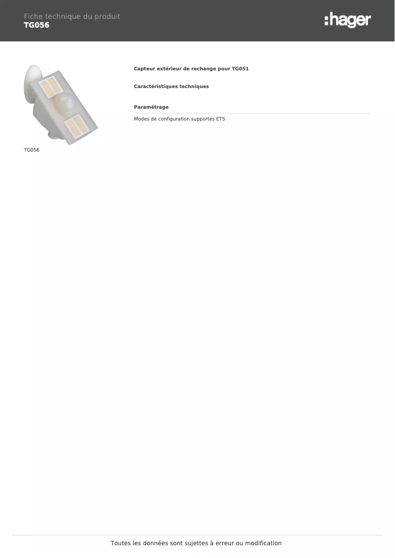 Image de la première page du manuel de l'appareil TG056