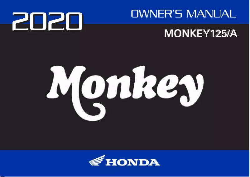 Página 1 del manual Manual de usuario Honda Monkey 125 (2020)