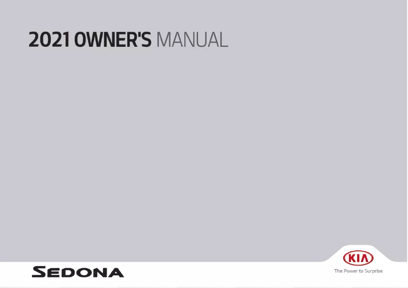 Page 1 de la notice Manuel utilisateur Kia Sedona (2021)