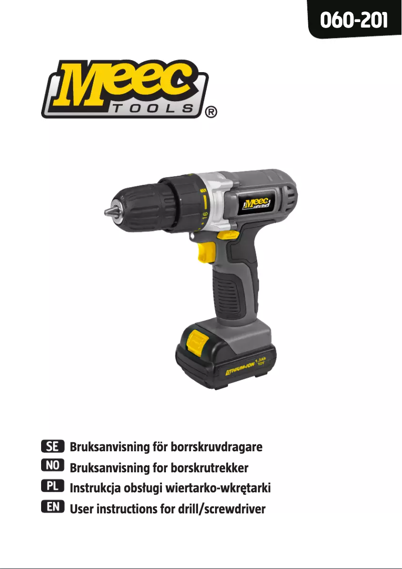 Page n°1 - Manuel utilisateur Meec Tools 060-201